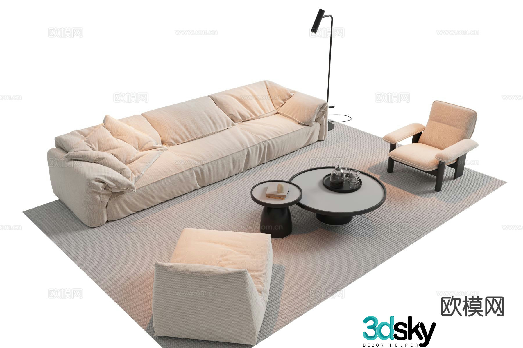 Italian sectional sofa 3d model