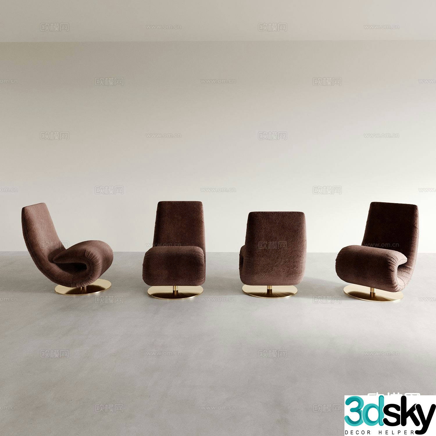 Modern leisure chair sofa chair back chair 3d model