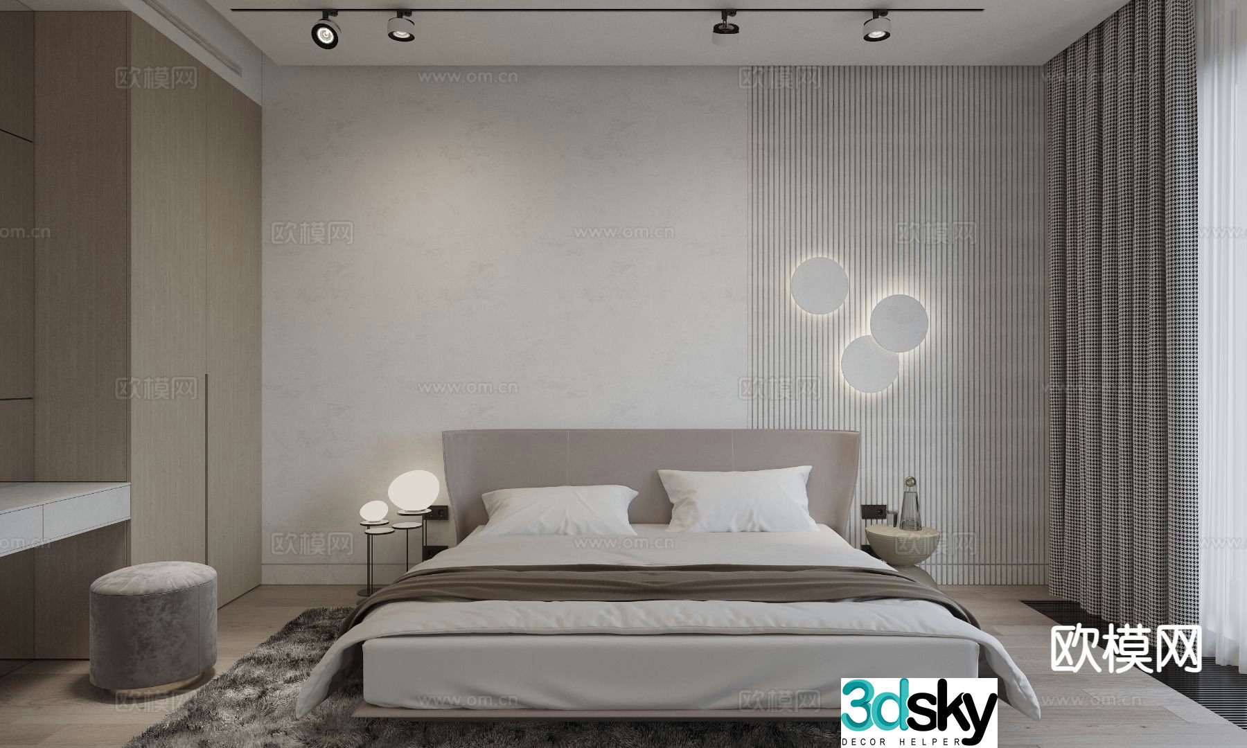 Modern bedroom master bedroom 3d model