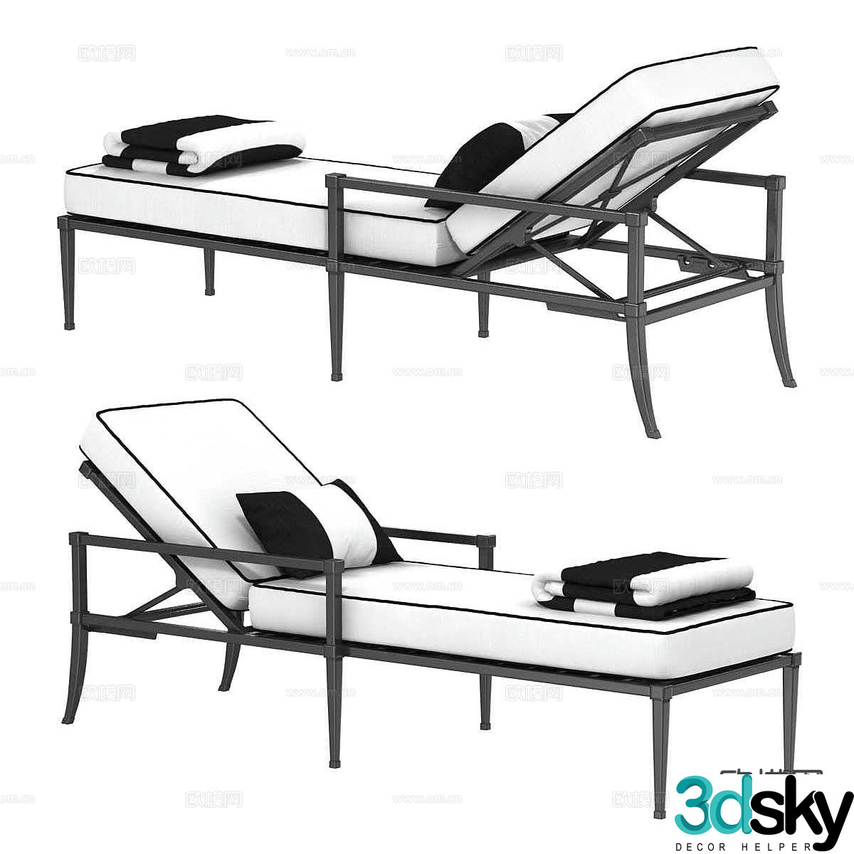Modern lounge chair chaise longue 3d model