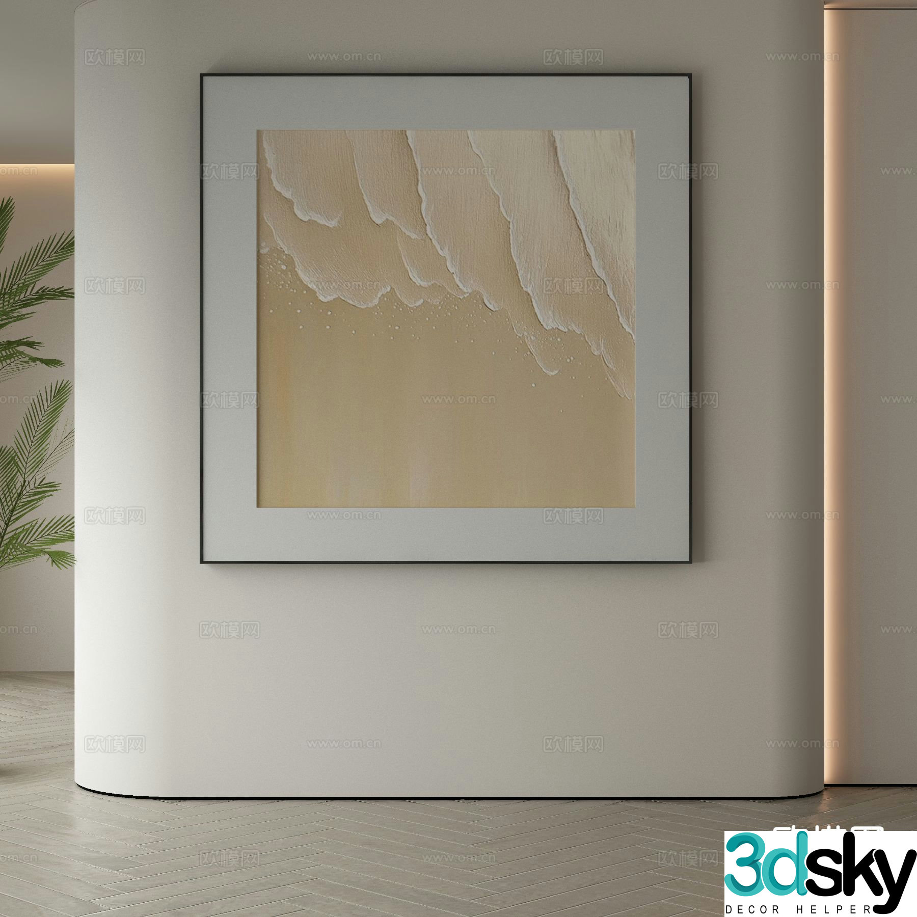 Modern decorative painting texture painting abstract painting 3d model