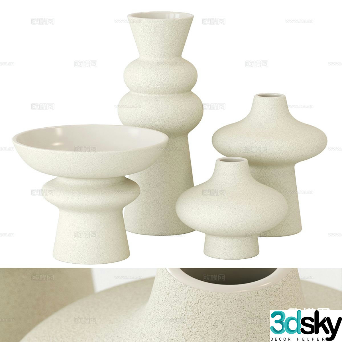 Modern ceramic vase 3d model