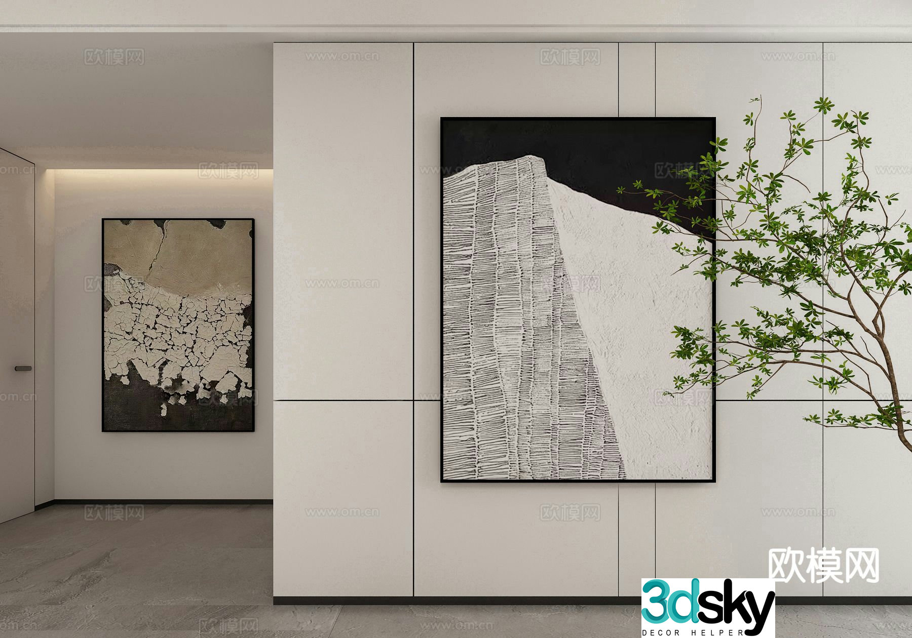 Modern decorative painting hanging painting 3d model