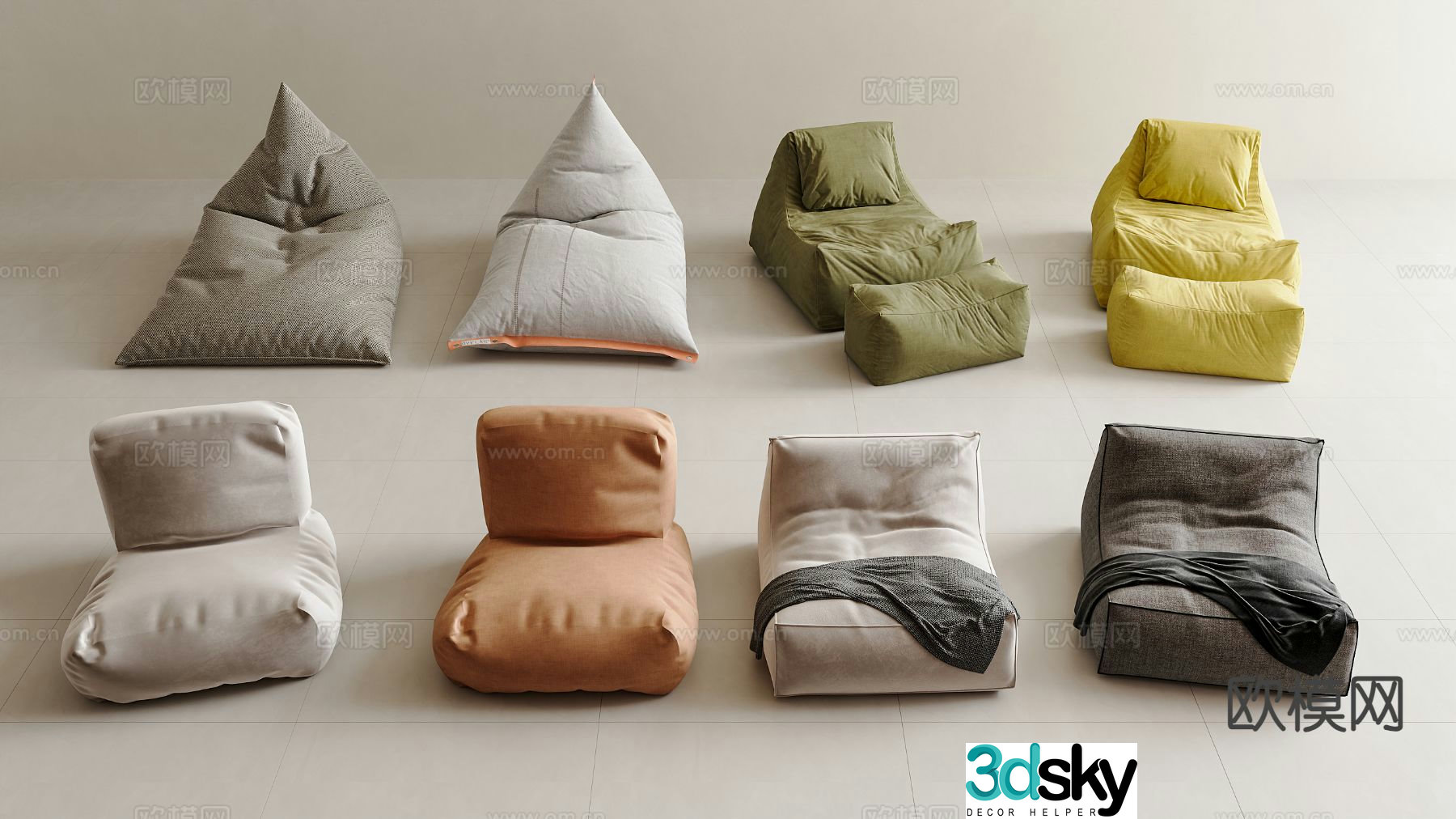 Modern lazy sofa leisure sofa 3d model