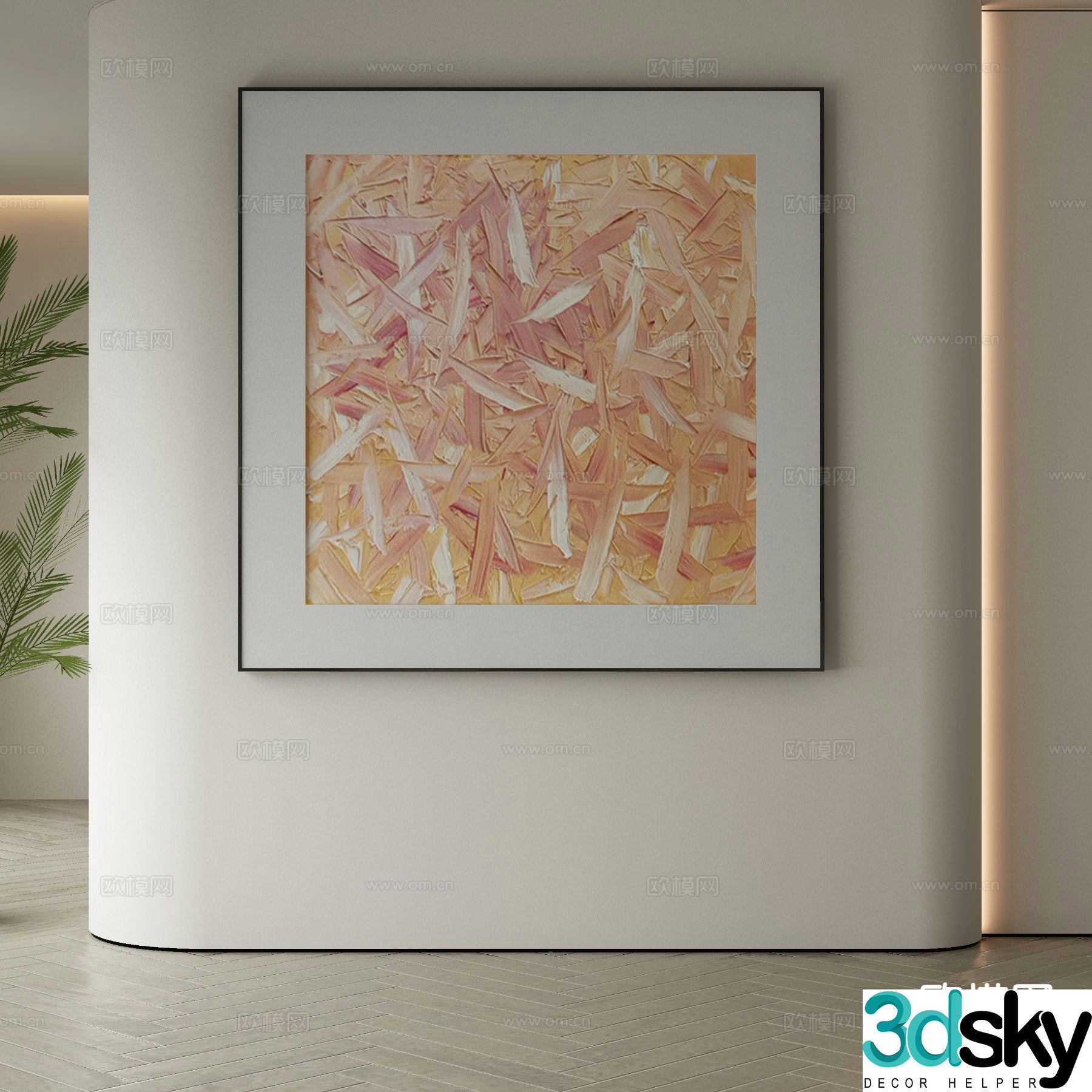 Modern decorative painting abstract painting 3d model