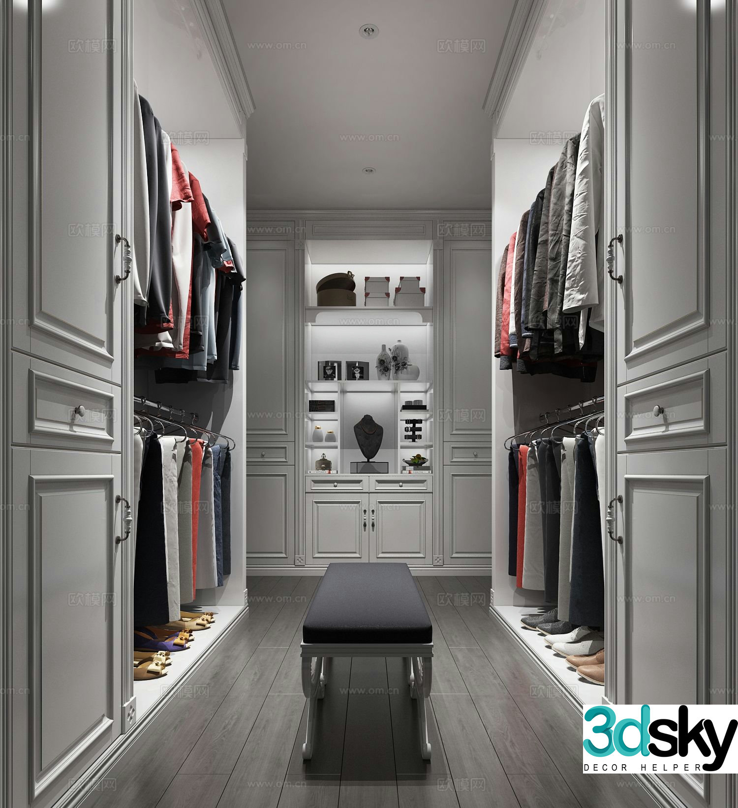European style cloakroom 3D model