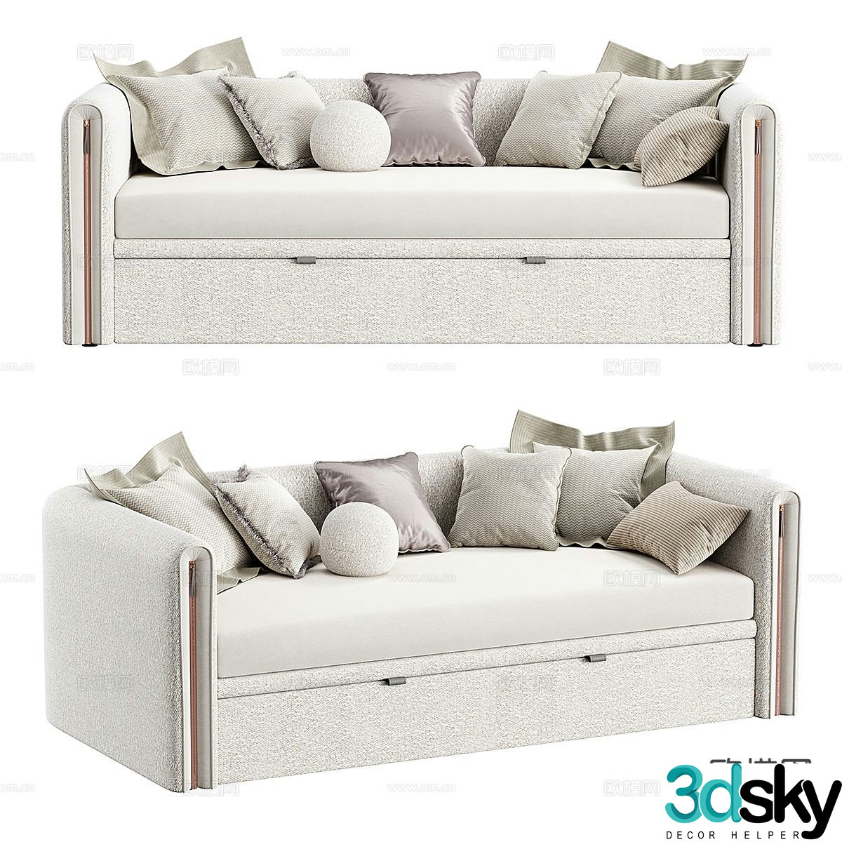Modern sofa bed double sofa 3d model