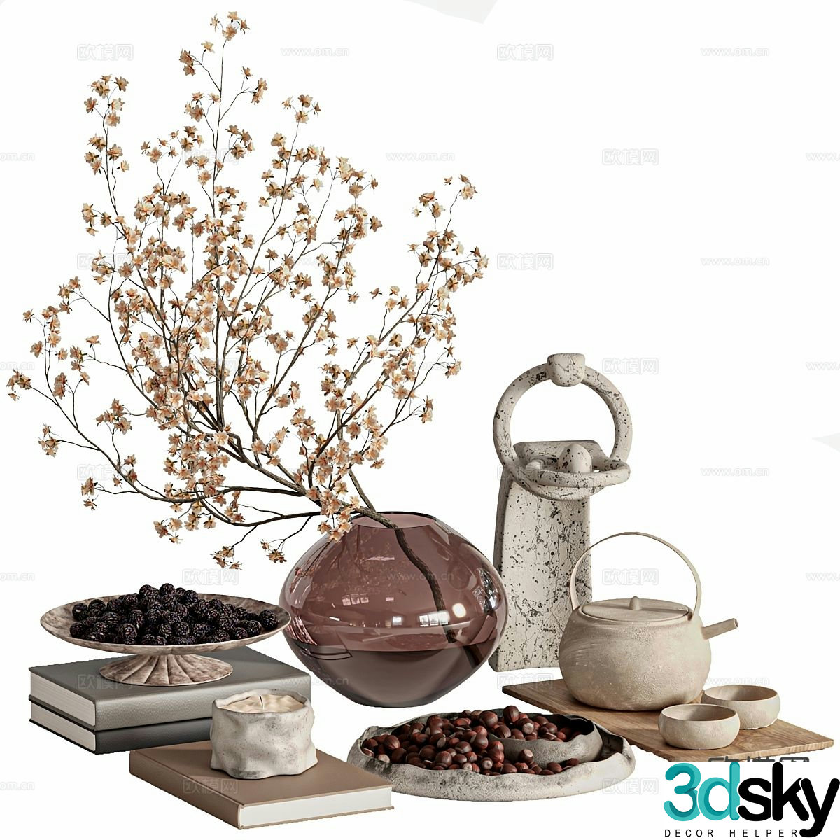 Desktop ornaments vase kettle 3d model