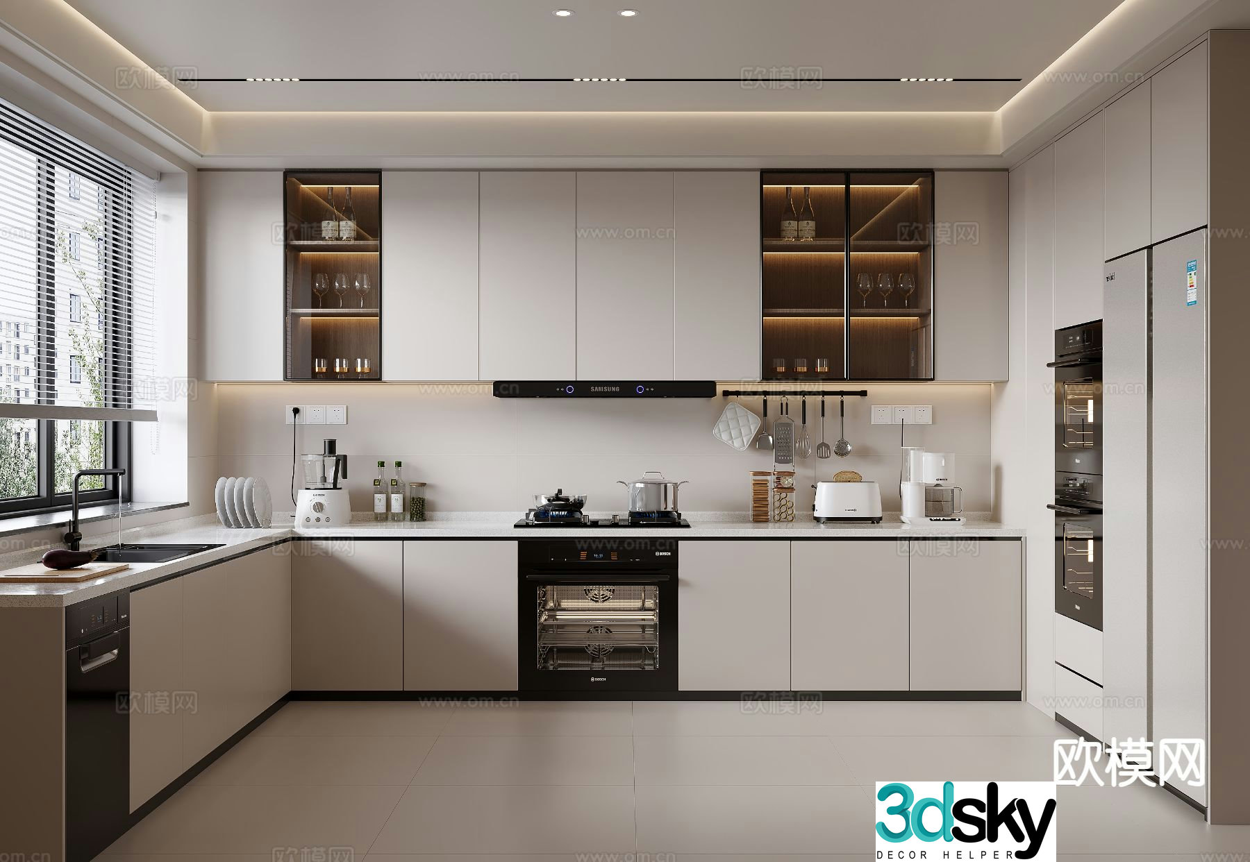 modern kitchen cabinet 3d model