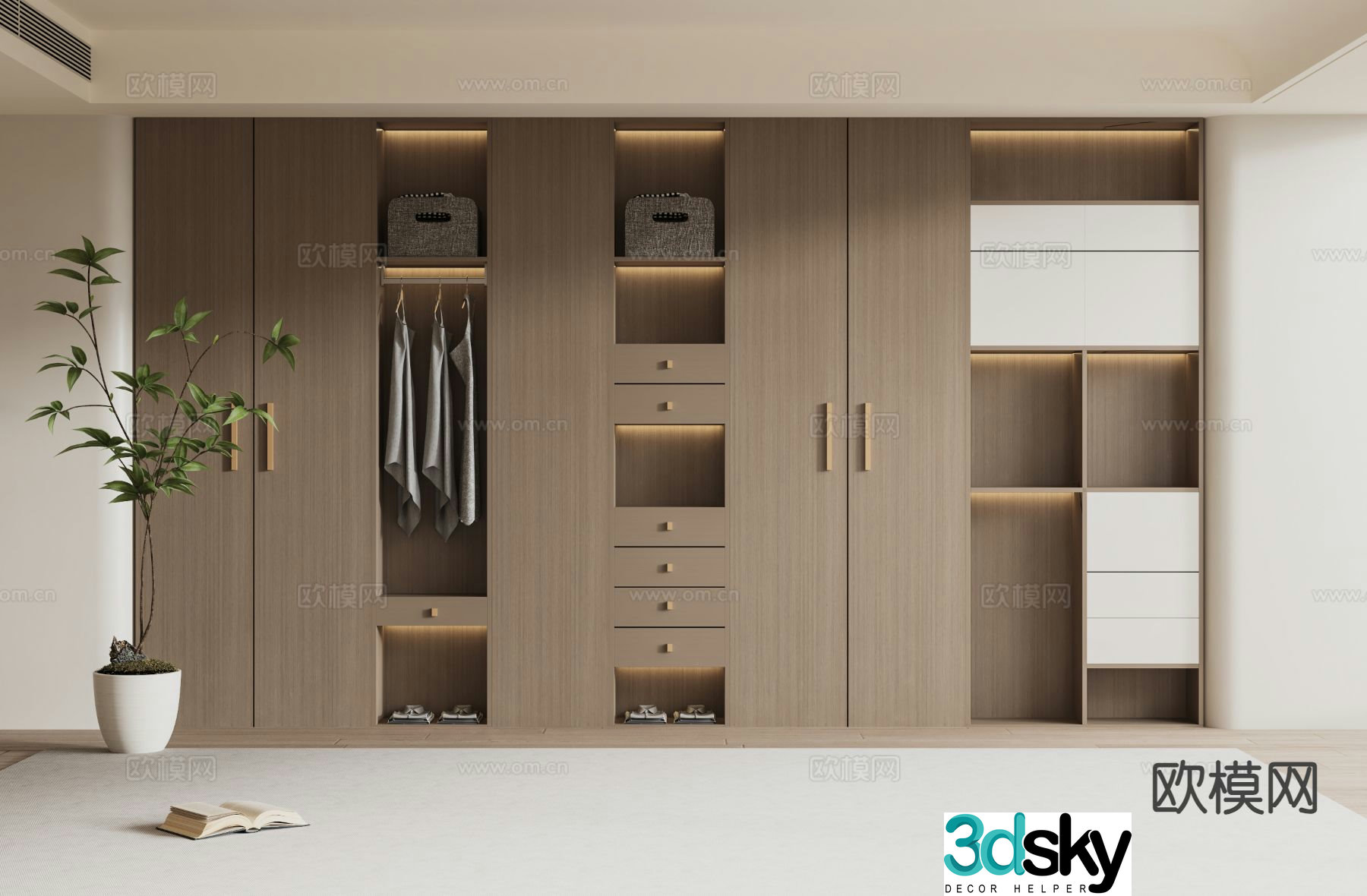 Log style wardrobe 3D model