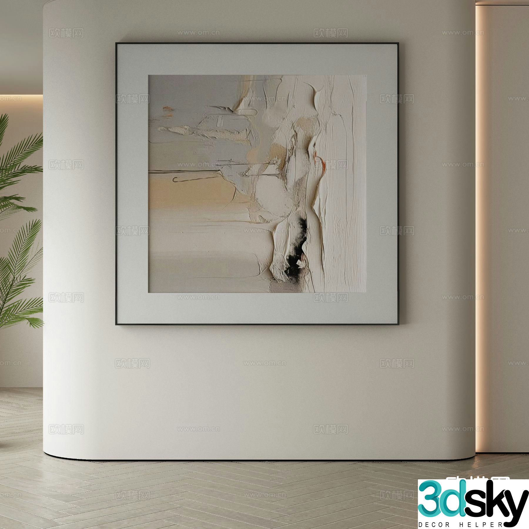 Modern decorative painting abstract hanging painting 3d model