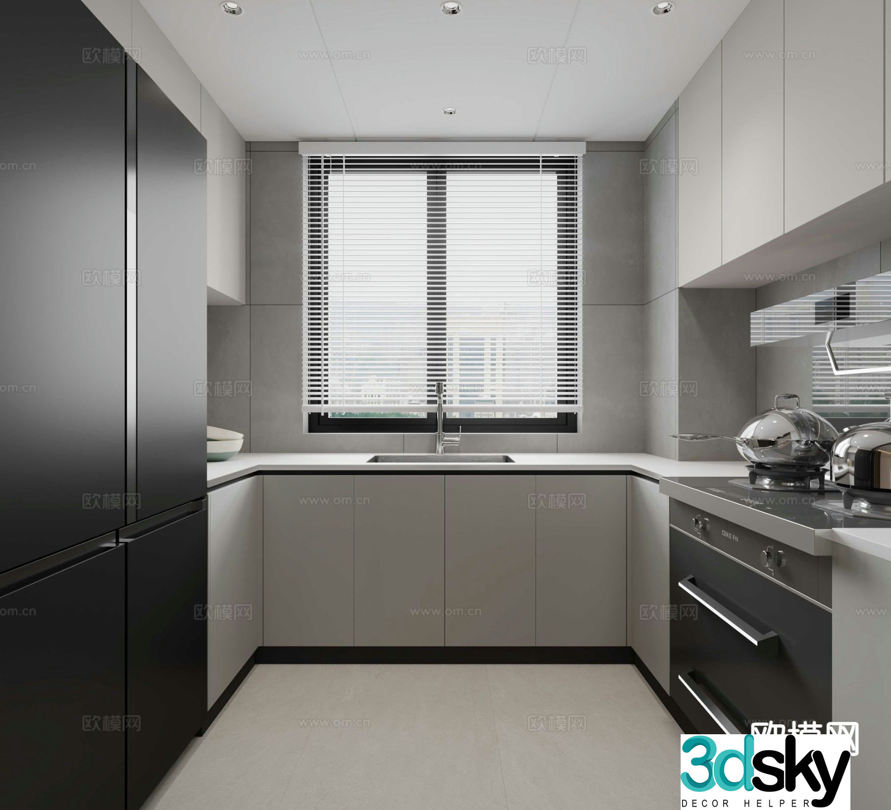 modern kitchen cabinet 3d model