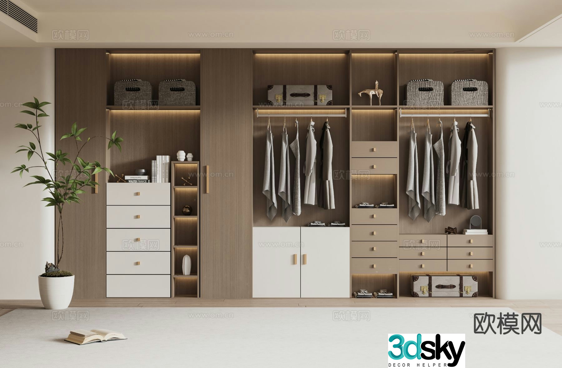 Log style wardrobe 3D model