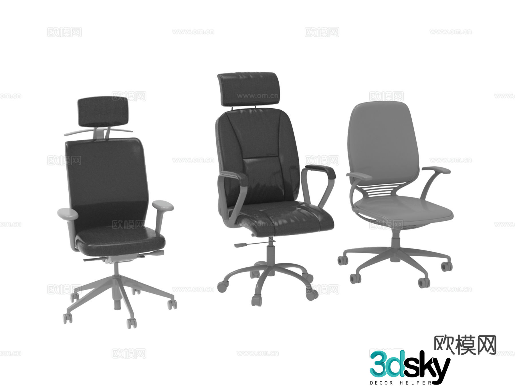 Modern office chair shift chair staff chair 3d model