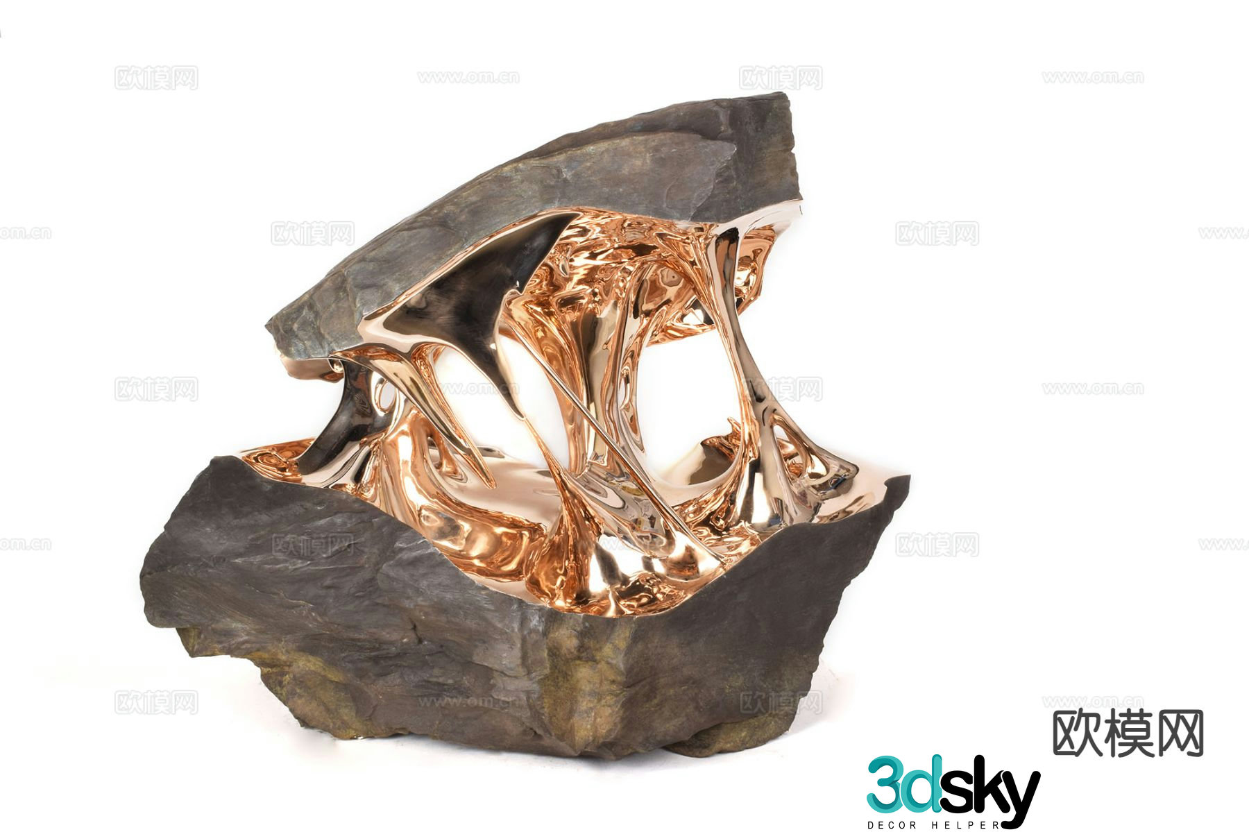Modern abstract sculpture art ornament 3d model