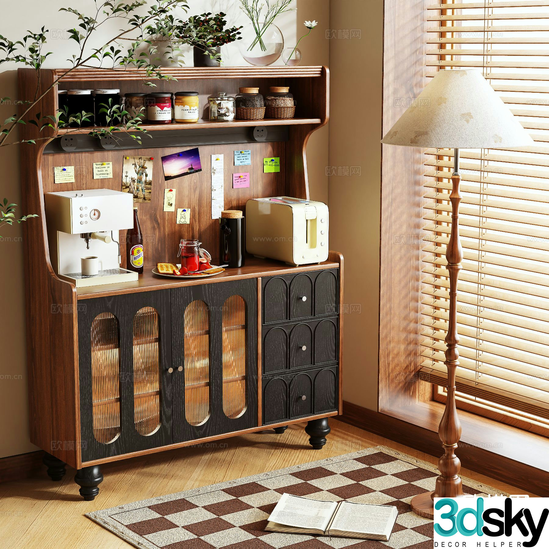 Medieval style sideboard 3d model