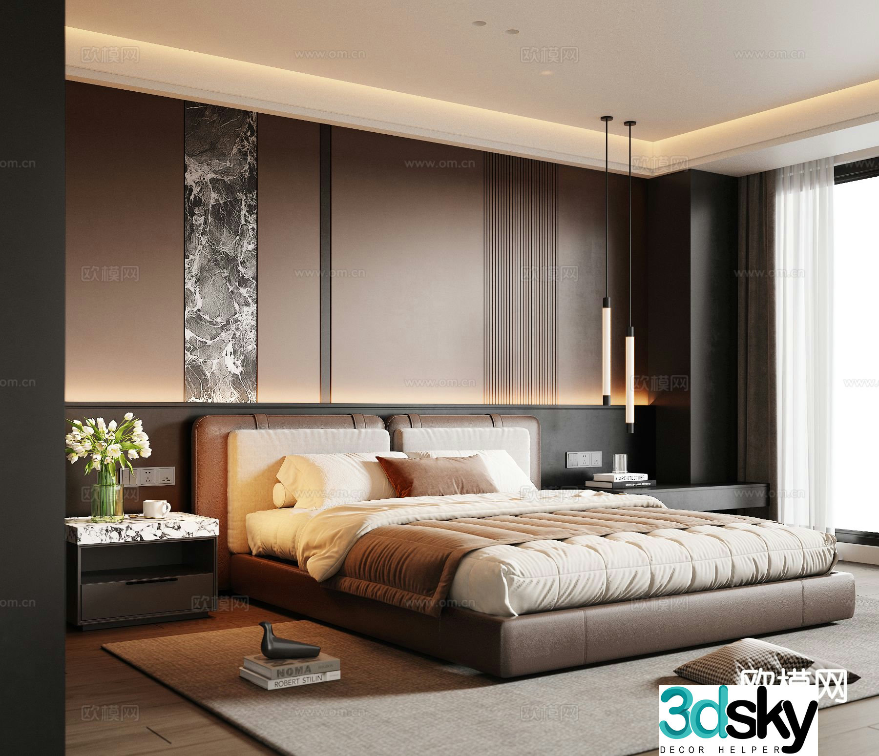 Italian style bedroom master bedroom 3d model