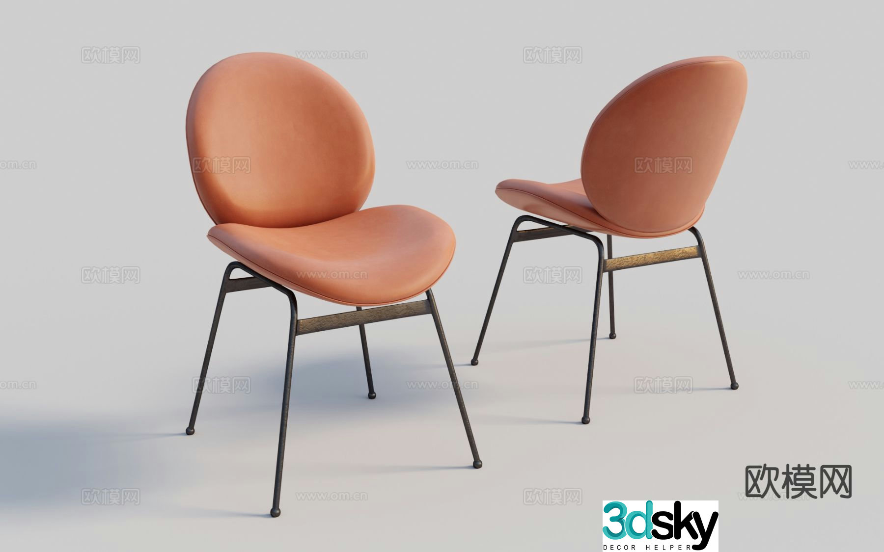 Modern chair dining chair 3d model