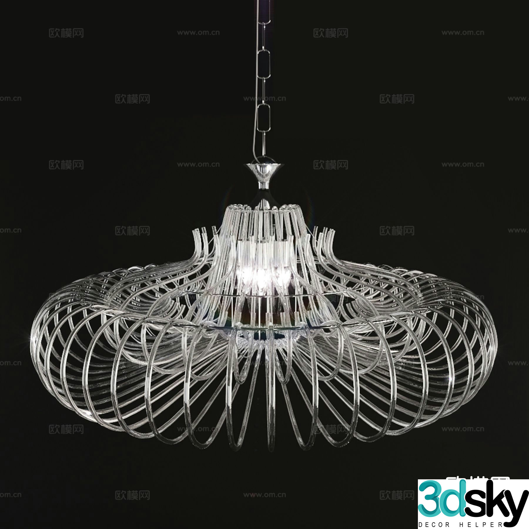 Modern creative chandelier glass chandelier 3d model
