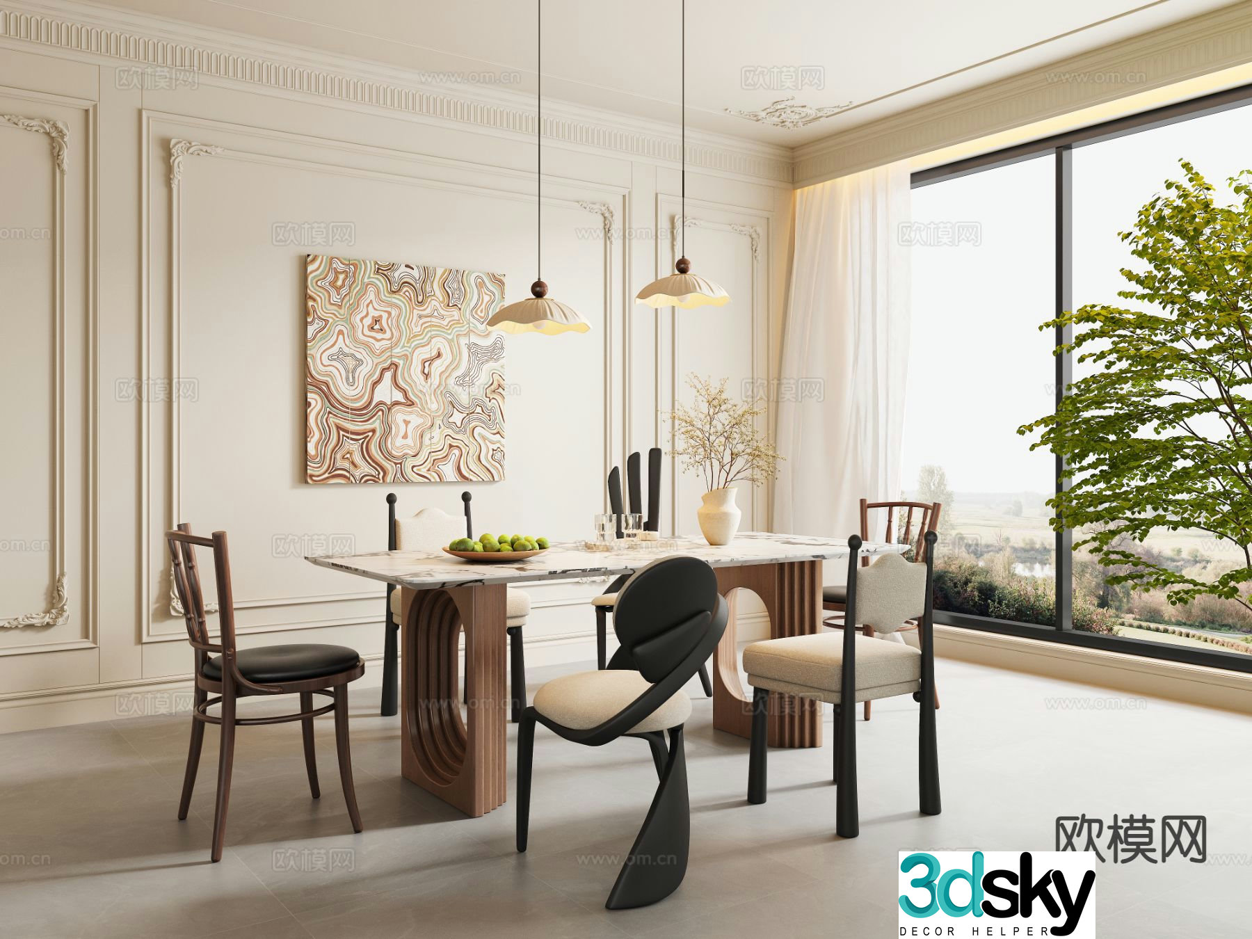 French restaurant 3d model