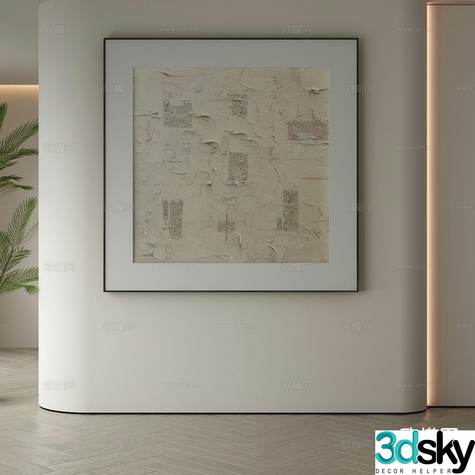 Modern decorative painting texture painting 3d model