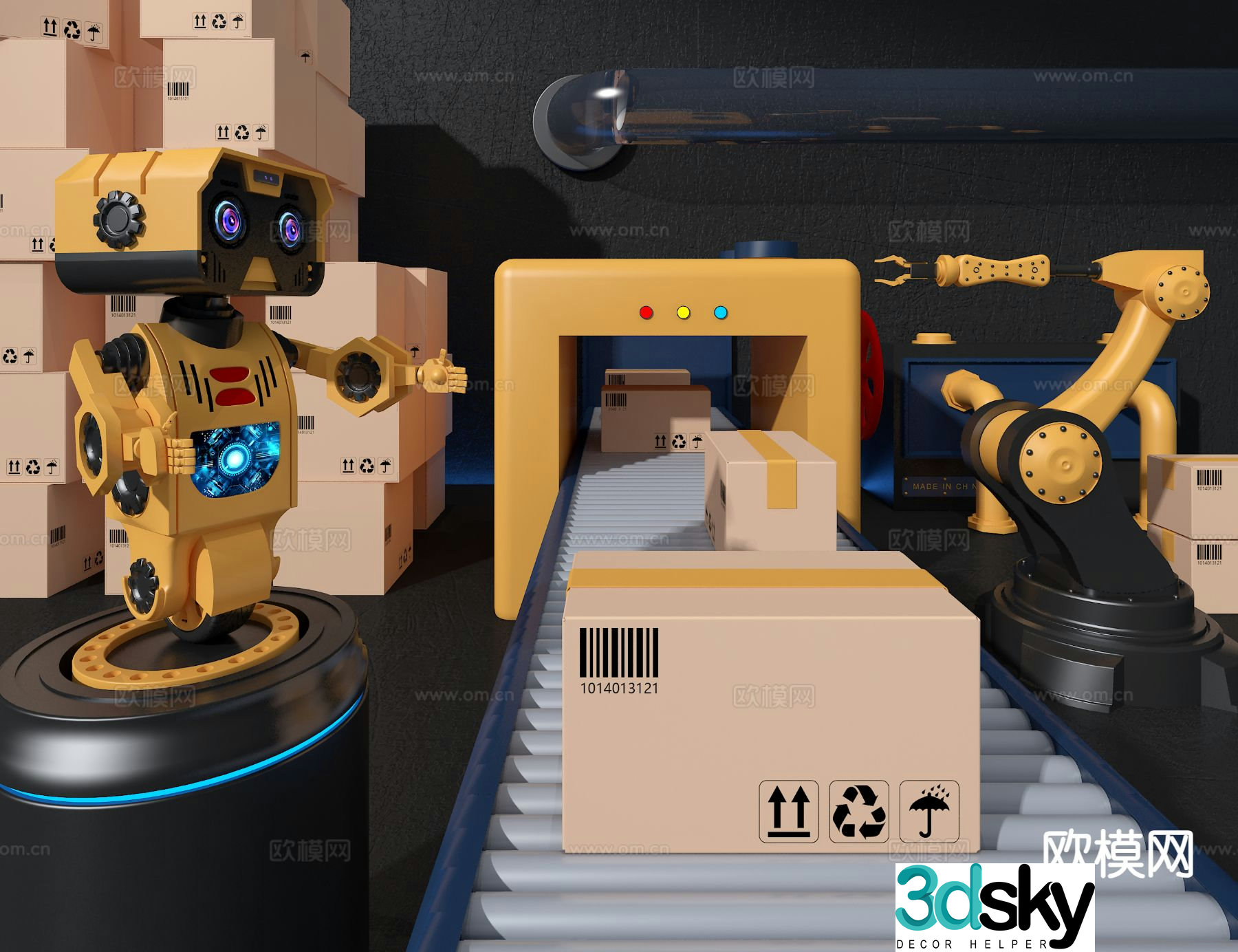 Industrial equipment robotic arm mechanical equipment 3d model