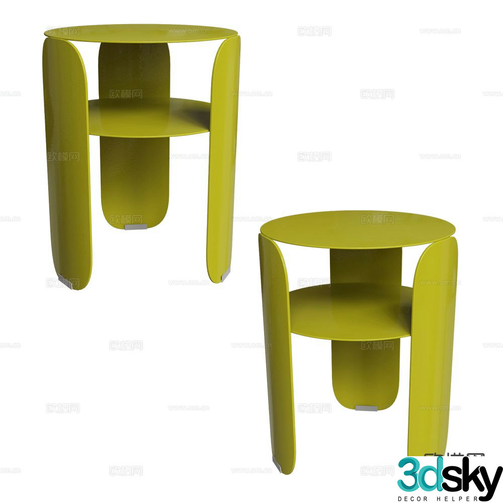 Fermob side table corner table round table 3D model