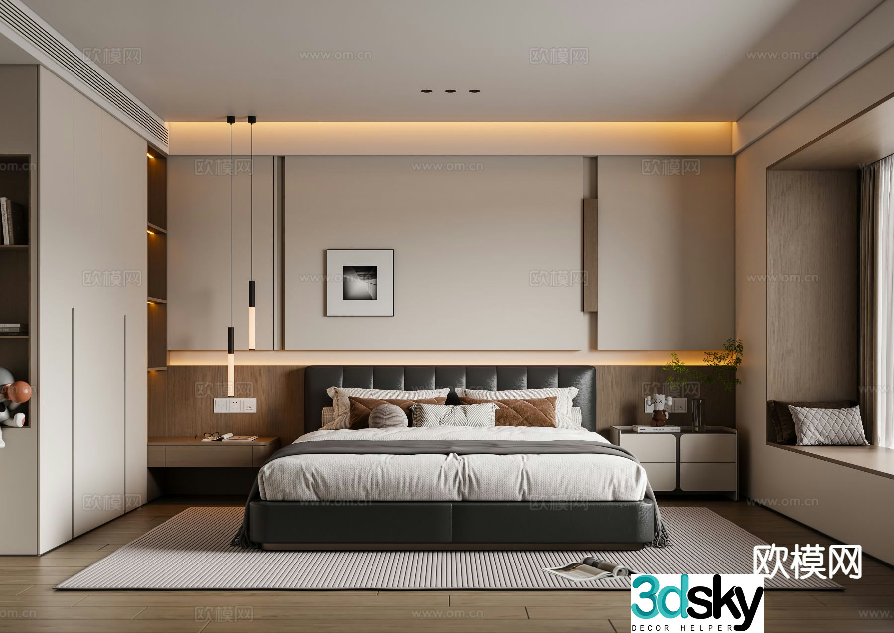 Italian style bedroom master bedroom 3d model