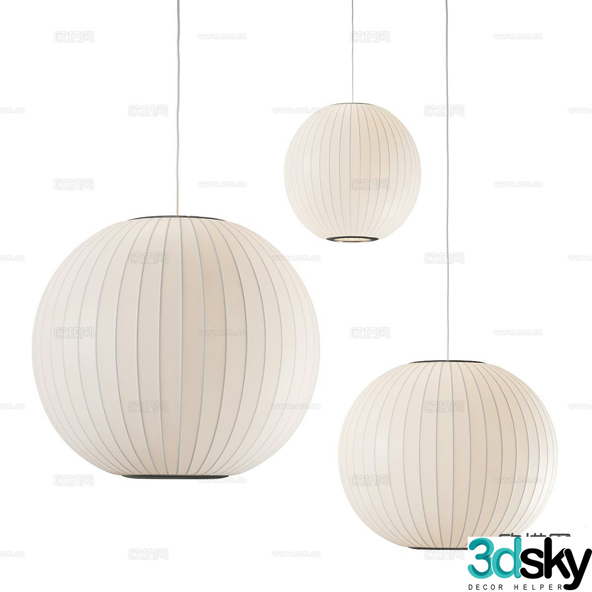 Wabi-sabi lantern chandelier 3d model
