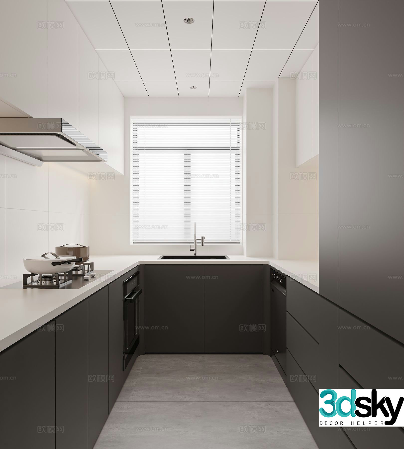 modern kitchen cabinet 3d model