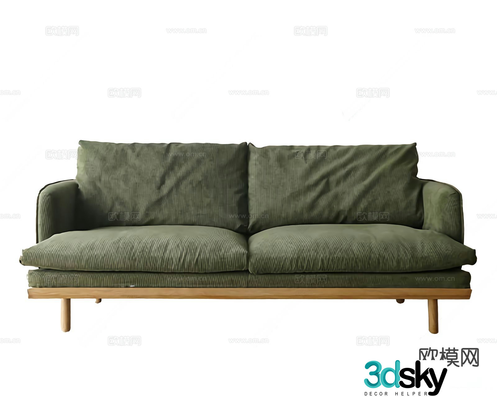 Double sofa dark green sofa 3d model