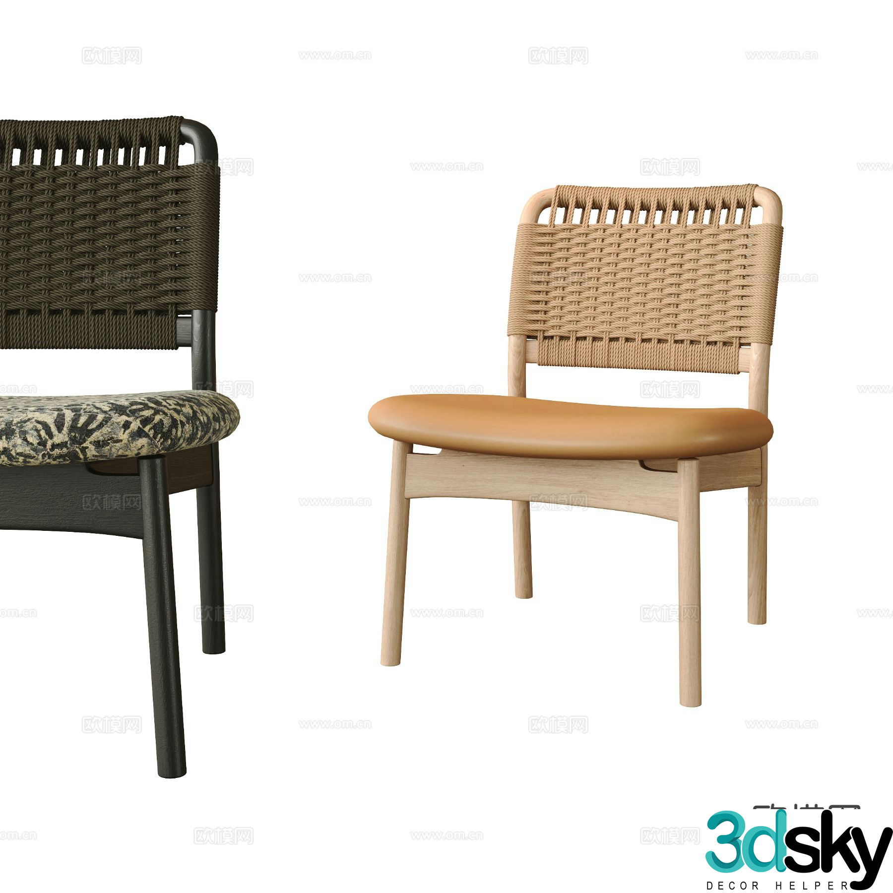 Wabi-sabi chair leisure chair 3d model