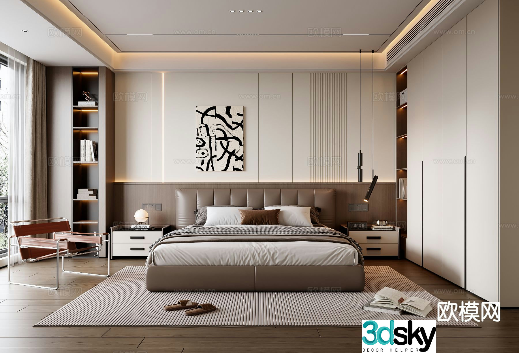 Italian style bedroom master bedroom 3d model