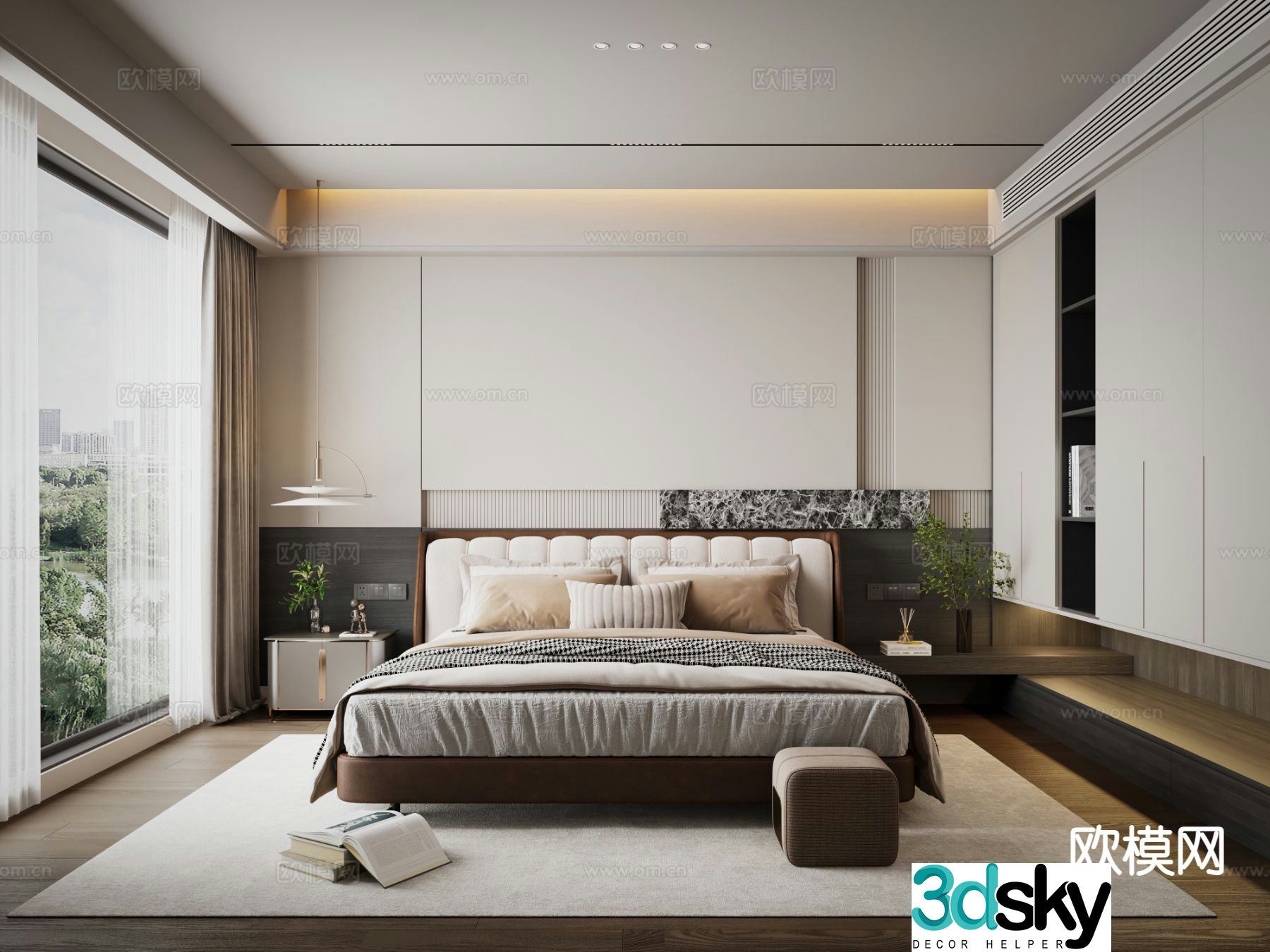 Italian style bedroom master bedroom 3d model