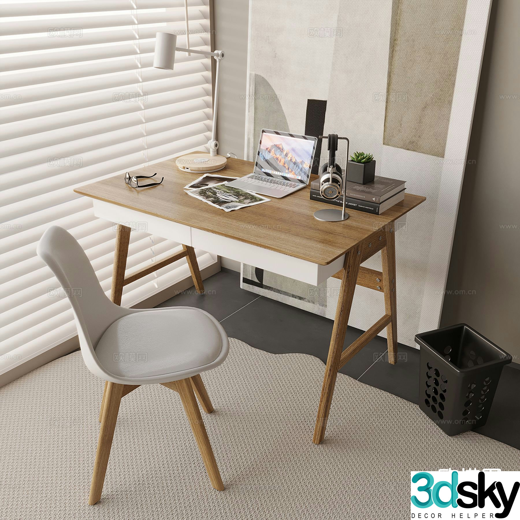 Nordic desk desk 3d model