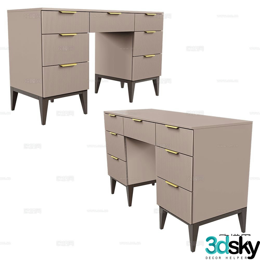 Mister modern desk writing desk 3d model