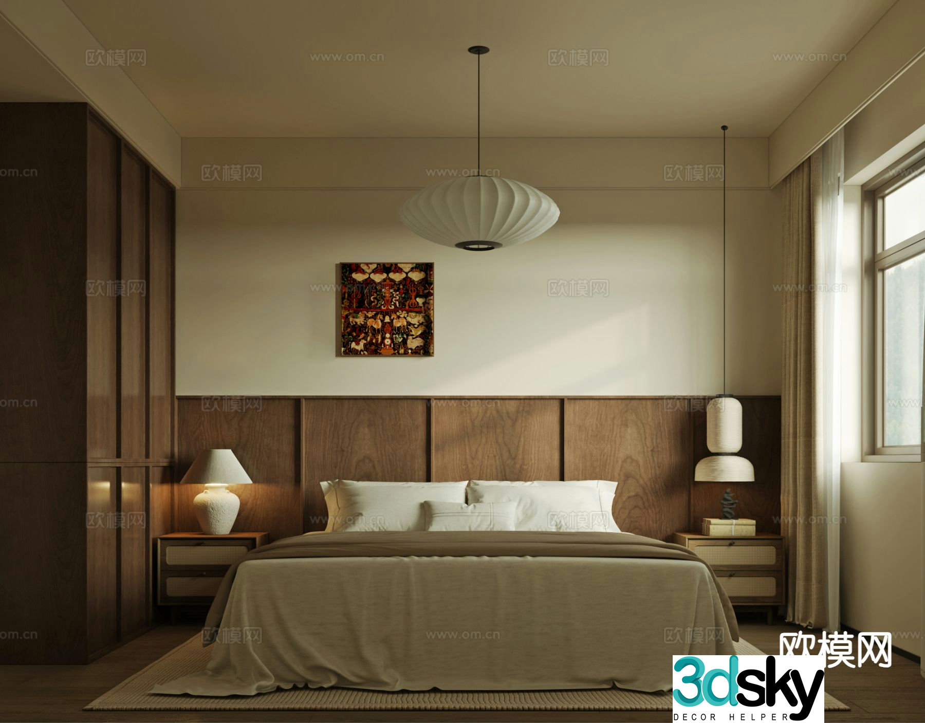 Wabi Sabi bedroom master bedroom 3d model