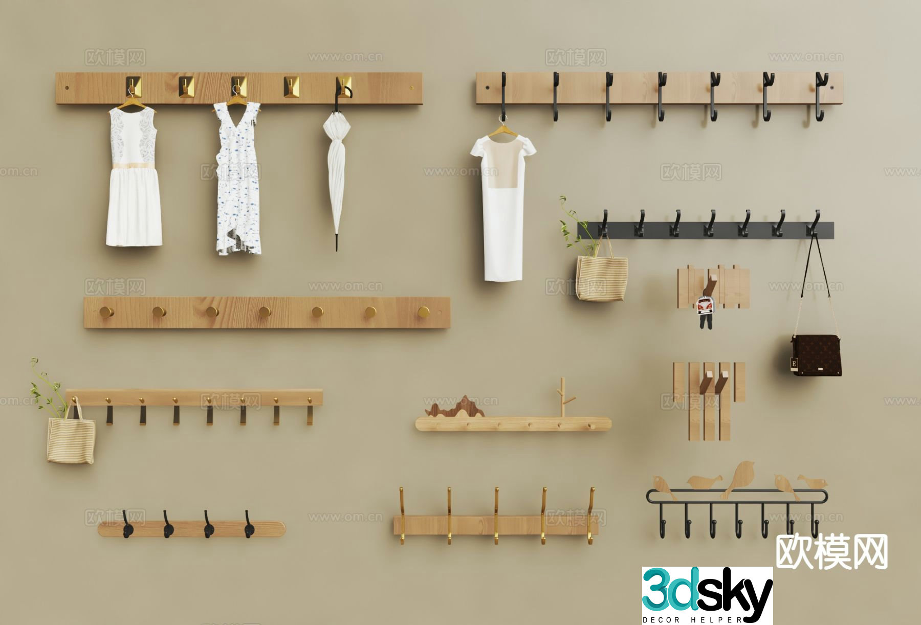 Simple hook clothes hook hanger 3d model