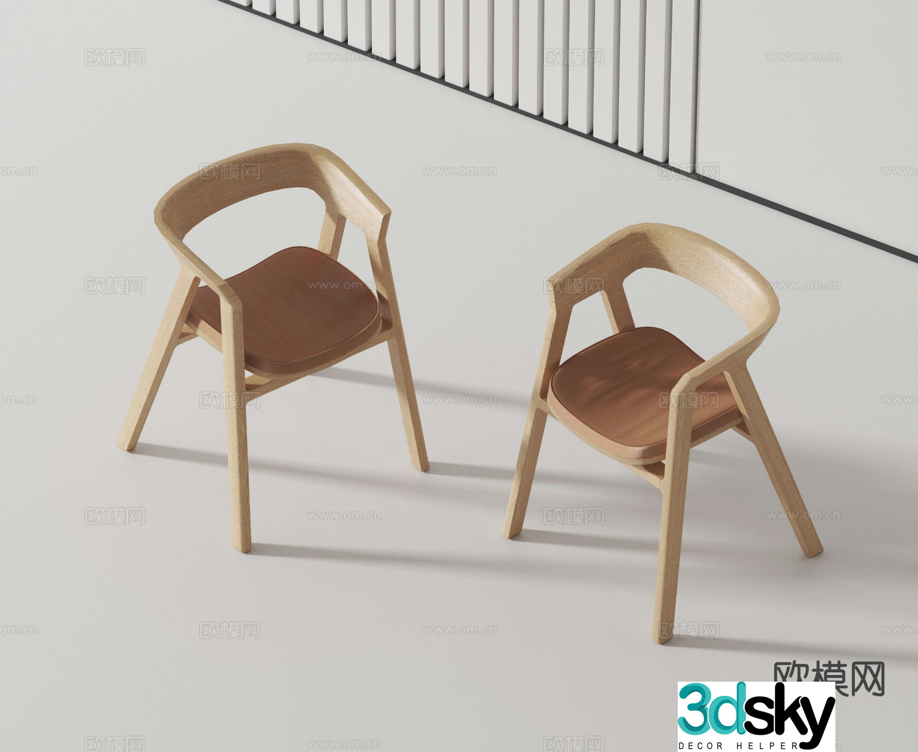 Nordic chair dining chair 3d model