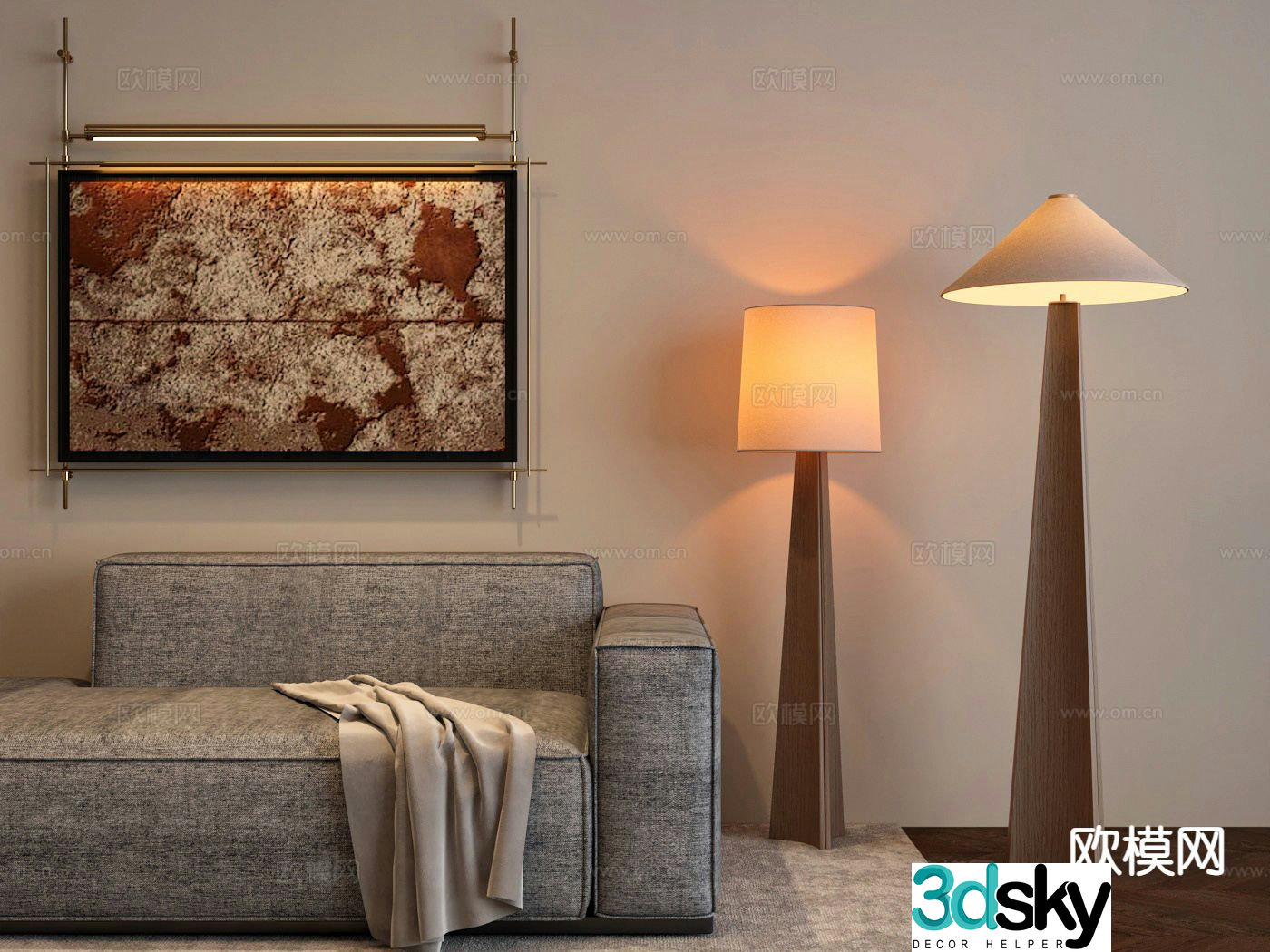 Medieval style floor lamp 3d model