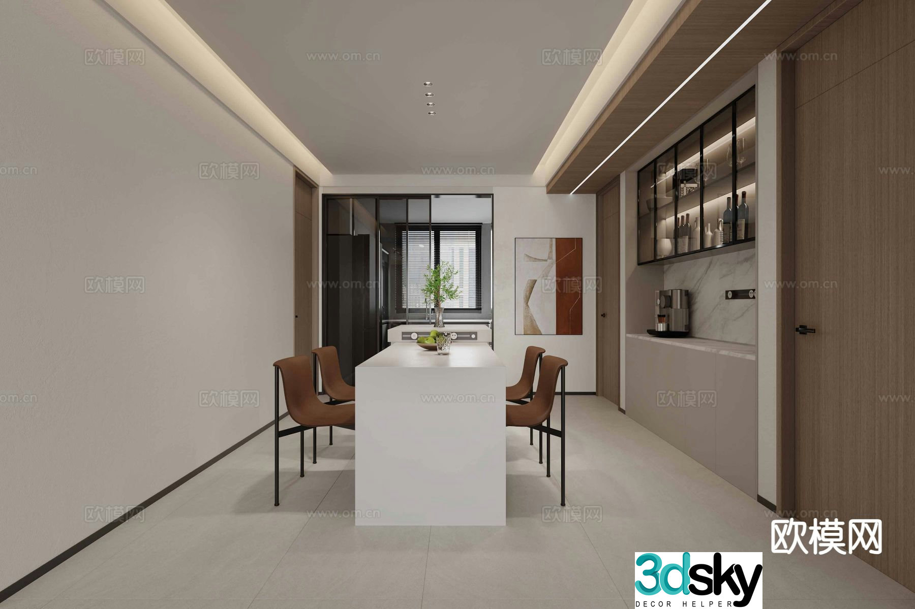 Modern restaurant 3d model