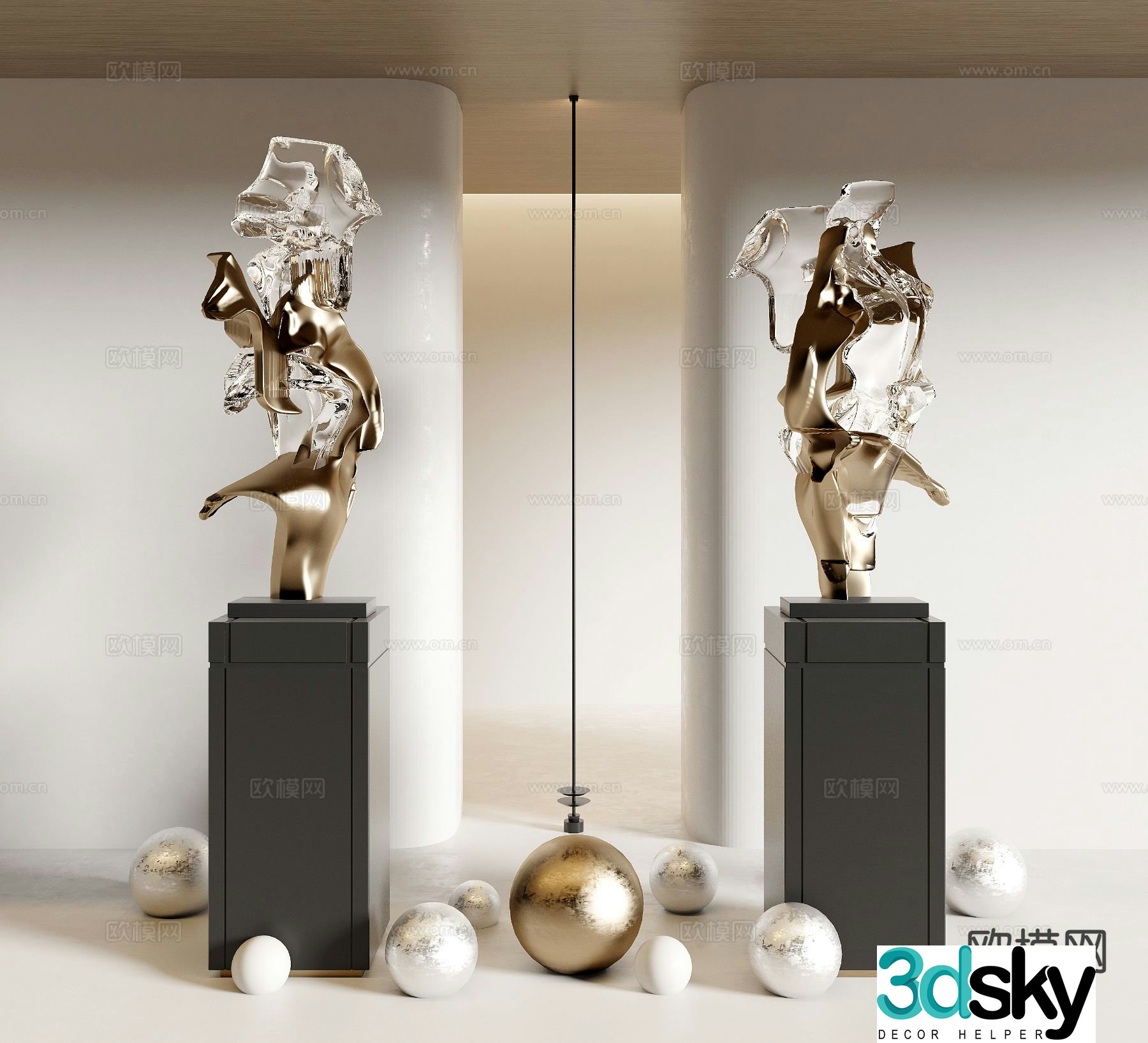 Abstract sculpture art ornament 3d model