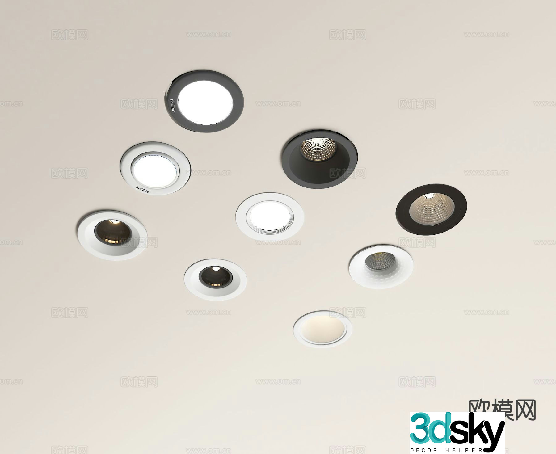 Recessed downlight spotlight 3d model