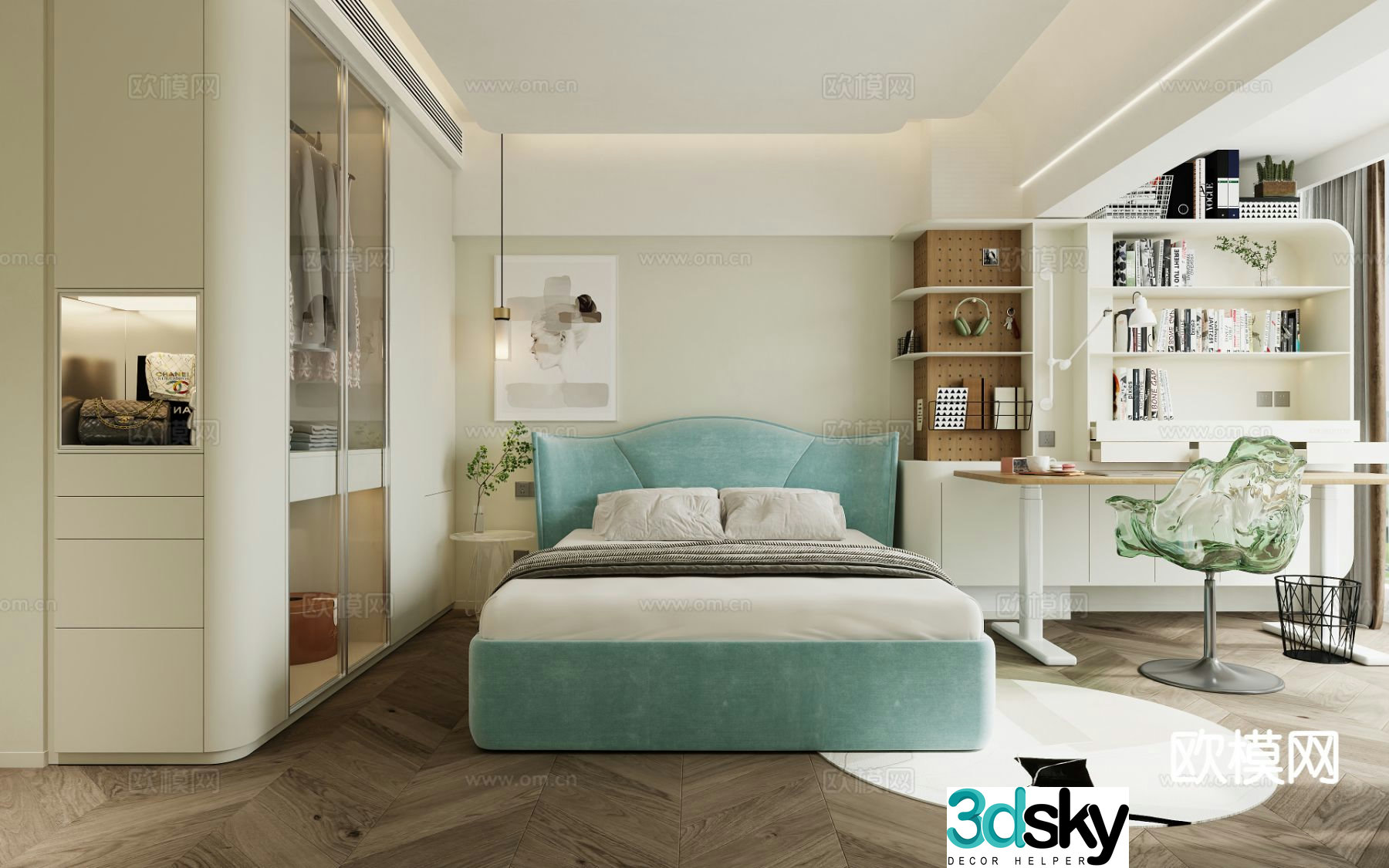 Modern bedroom master bedroom 3d model