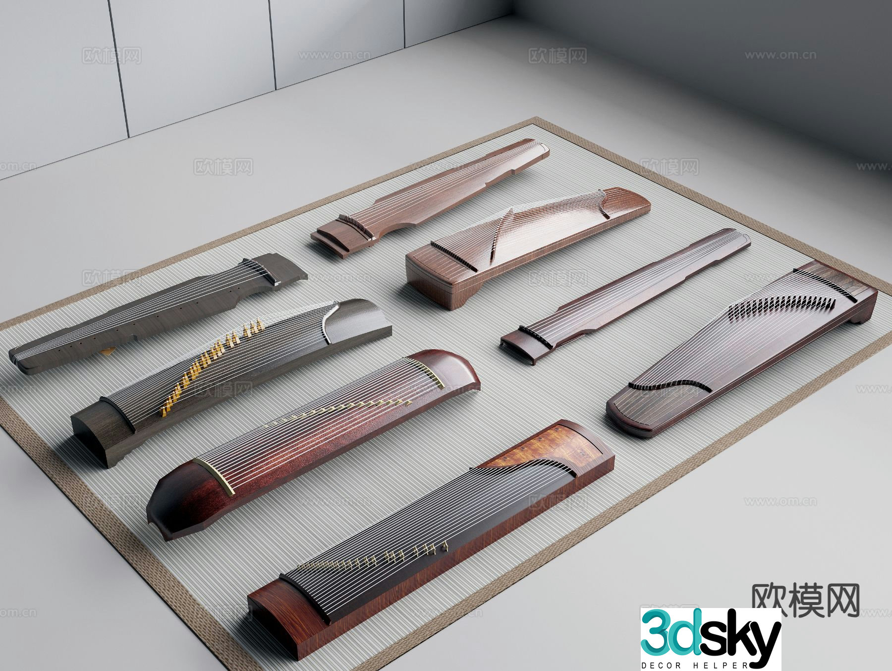 Guqin Guzheng 3d model