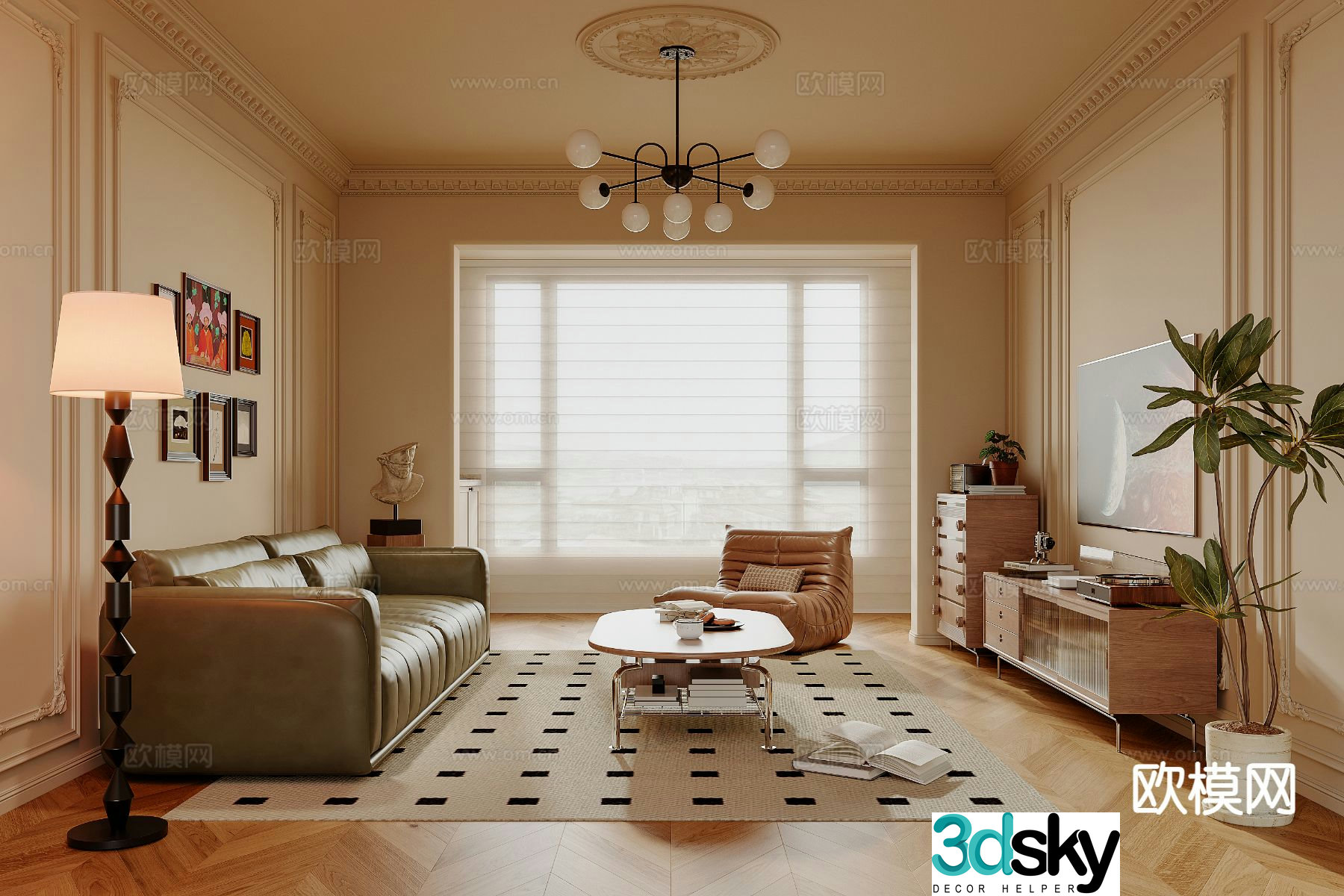French living room 3d model