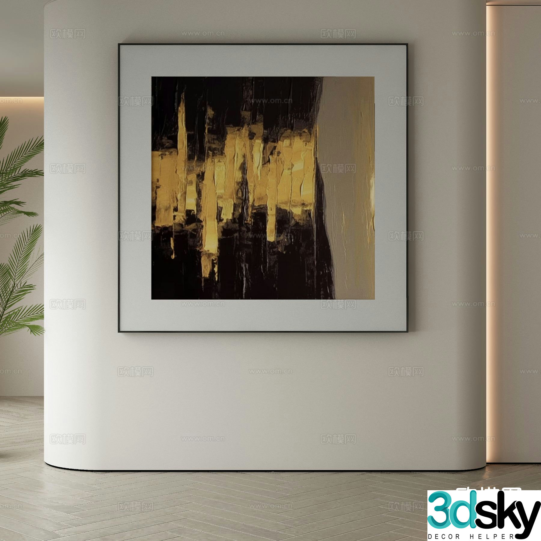 Modern decorative painting abstract painting 3d model
