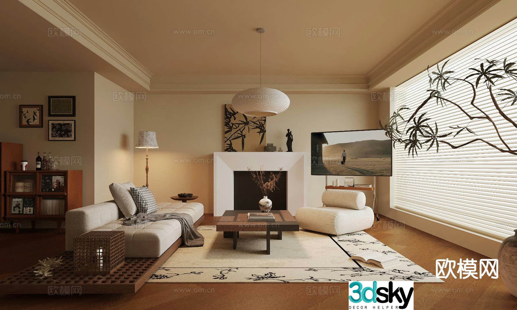 Medieval style living room 3D model