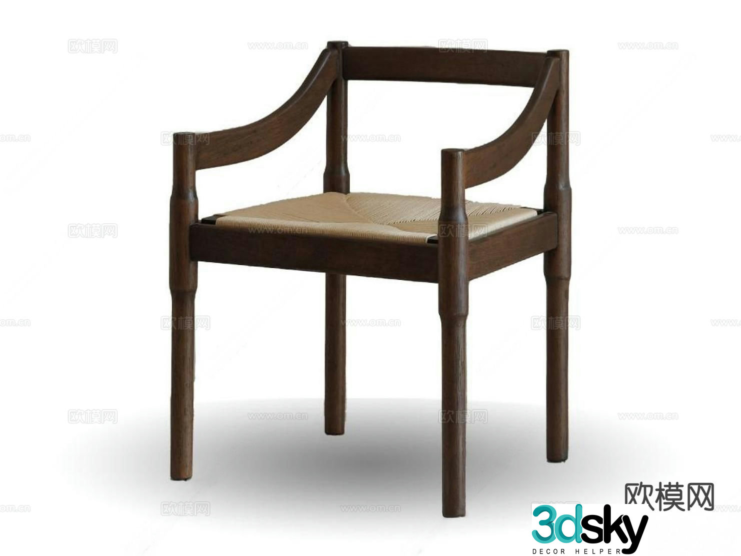 Wabi-sabi chair single chair dining chair 3d model