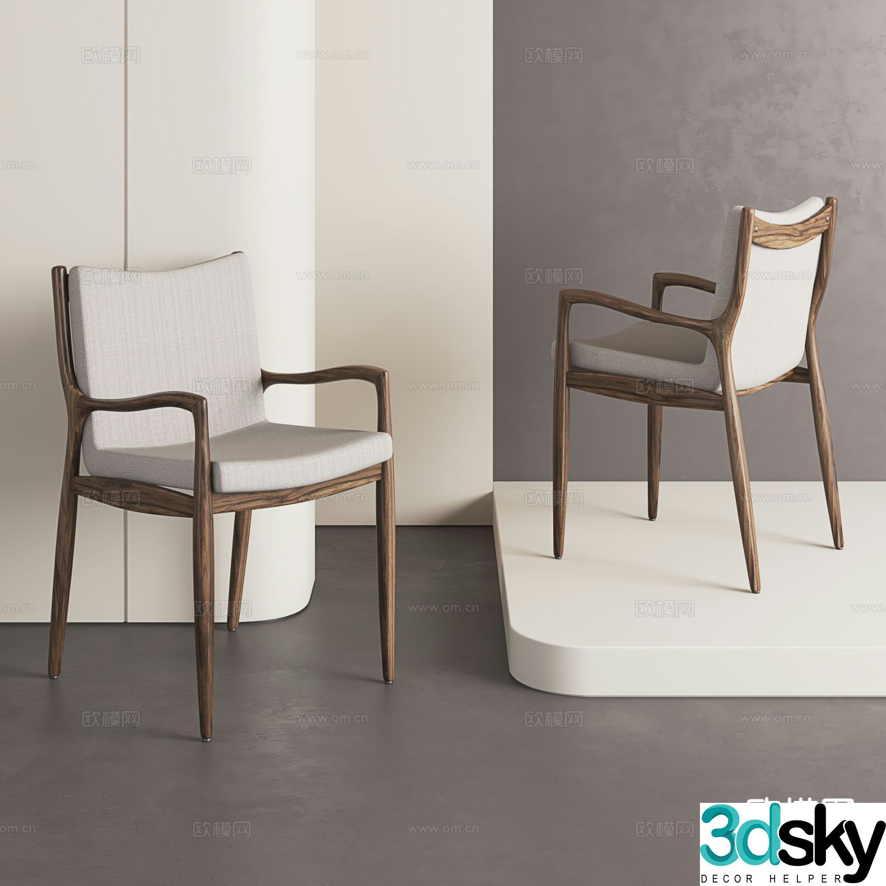 Medieval style chair dining chair leisure chair 3d model